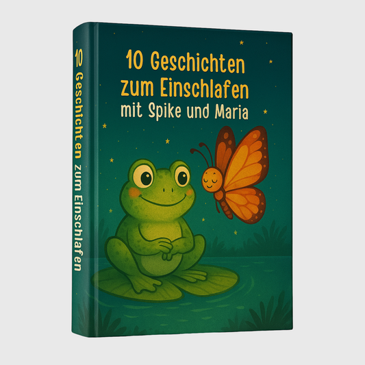 Kinderbuch 10 Geschichten zum Einschlafen mit Spike und Maria Buchcover von Tinasbuchwelten